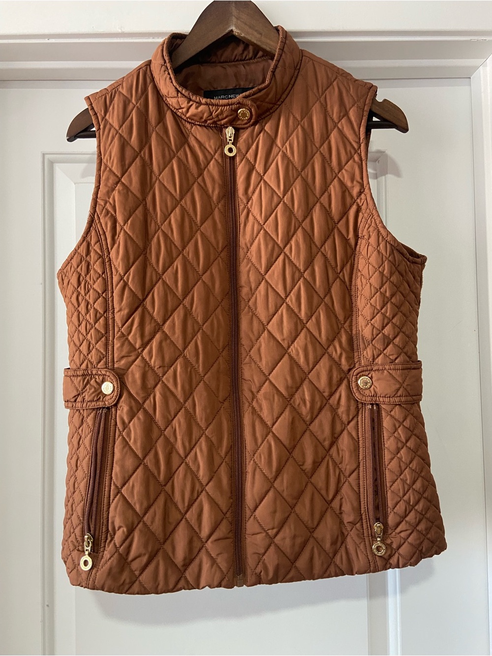 Marc New York by Andrew Marc Brown Diamond Quilted Vest - Picture 2 of 4